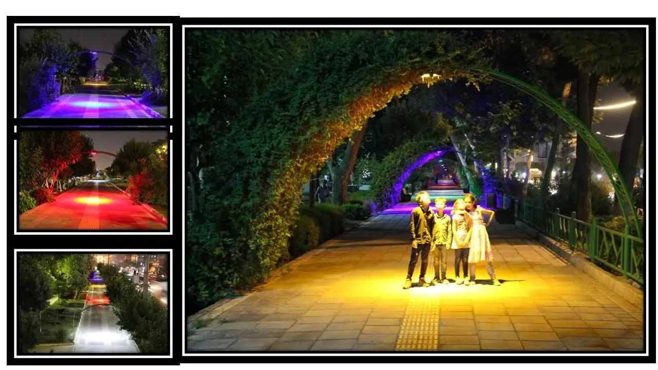 اجرای نورپردازی در باغ راه ها و بوستان های منطقه 15

