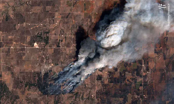 عکس فضایی ناسا از آتش سوزی یک جنگل