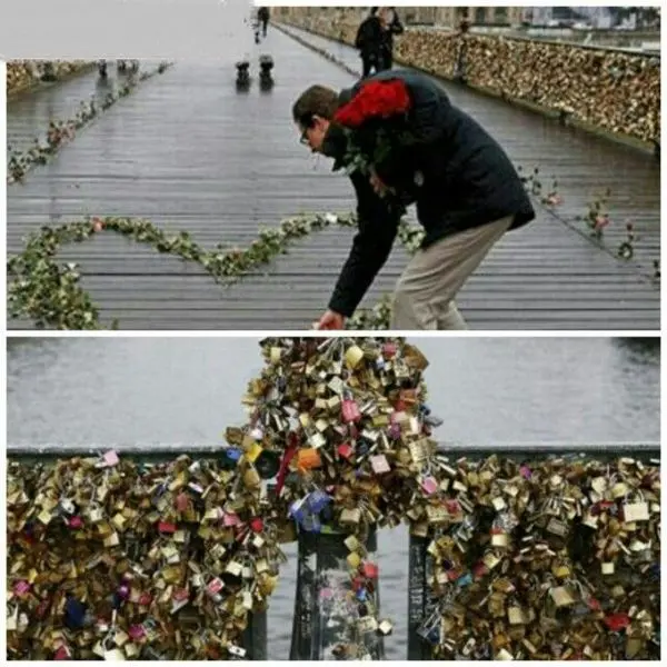 ۴۵ تن قفل  روی یک پل+عکس