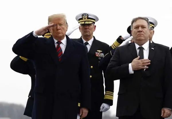 ادای احترام ترامپ و پومپئو به سرباز کشته شده در سوریه + عکس