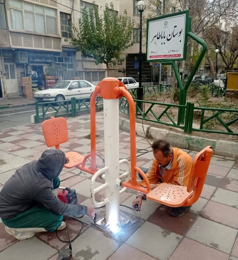 تعویض و نصب وسایل بدنسازی  در بوستان های منطقه ۱۳