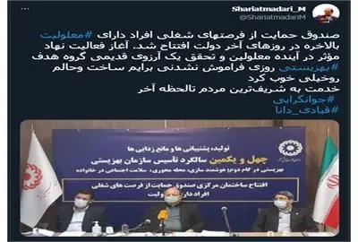 آغاز فعالیت صندوق حمایت از فرصتهای شغلی افراد دارای معلولیت تحقق یک آرزوی قدیمی بود
