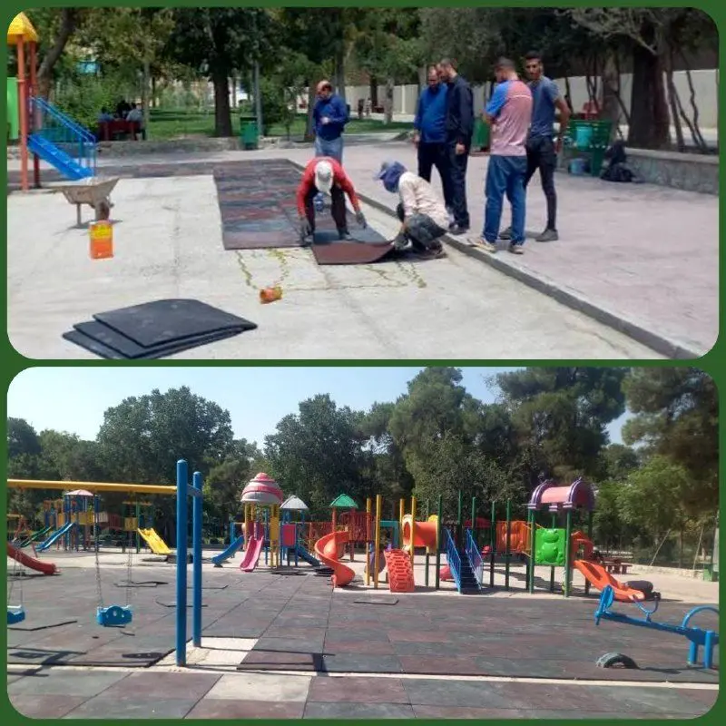 محوطه بازی کودکان در بوستان های منطقه 15 ایمن سازی شد