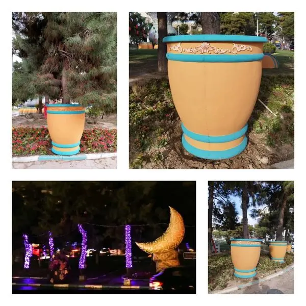 زیباسازی میدان شهیدحسنتهرانی مقدم با نورپردازی وطرح های هنری  برگرفته از معماری ایرانی_ اسلامی