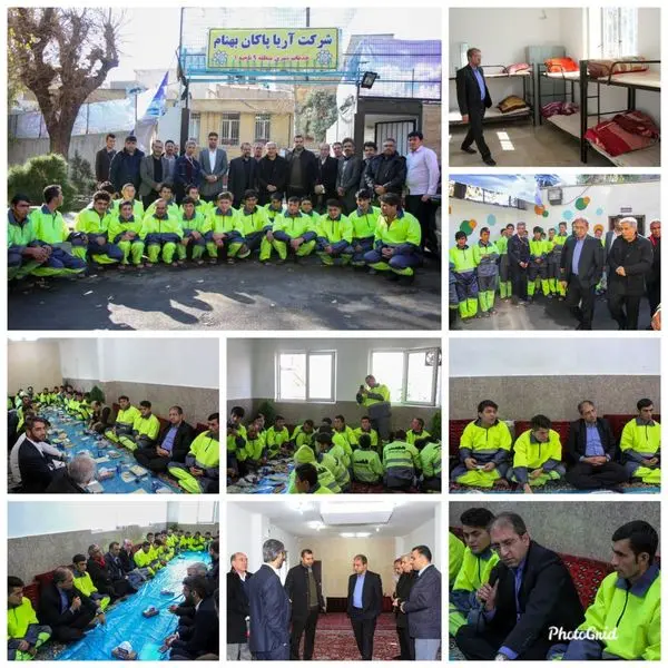 همنشینی شهردار منطقه۹ با کارگران در اسکان کارگری