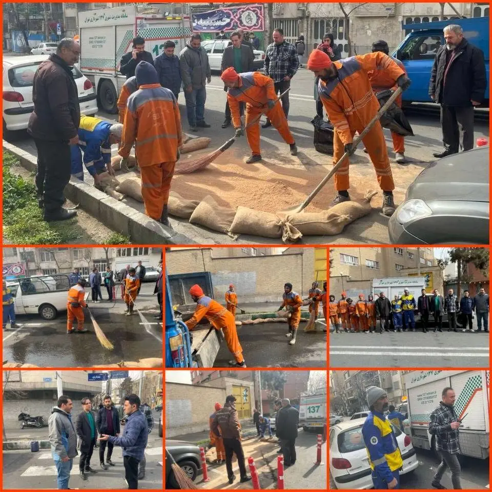 مهار و رفع مخاطرات واژگونی خودرو حامل سوخت گازوئیل