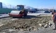 عملیات زیرسازی و ترمیم شکستگی آسفالت در سه راهی خمین