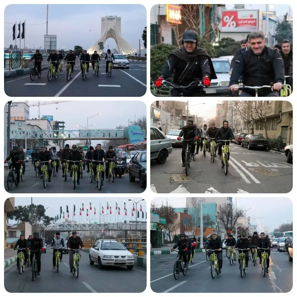 عزیمت به محل خدمت با دوچرخه در سردترین فصل سال

