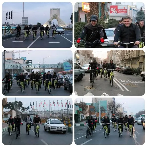 عزیمت به محل خدمت با دوچرخه در سردترین فصل سال