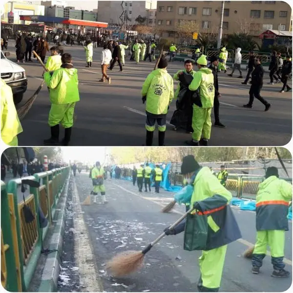 جمع آوری حدود 80 تن پسماند در مراسم تشییع پیکر شهید سلیمانی
