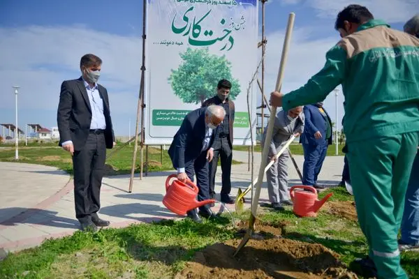 مراسم غرس نهال در منطقه آزاد انزلی برگزار شد