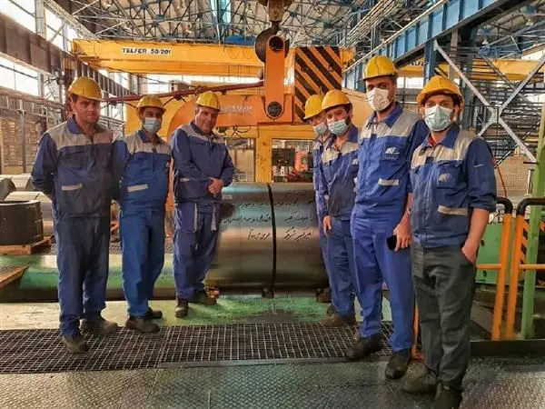 رکورد تولید سالانه در خط نورد سرد فولاد امیرکبیر کاشان بهبود یافت