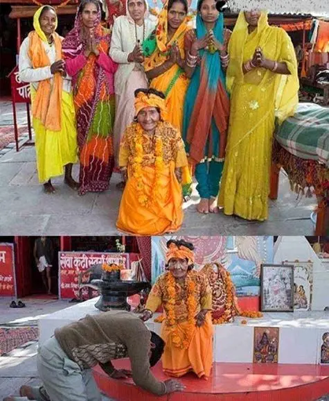 عبادت یک فرد برای کوتاهی قد+عکس