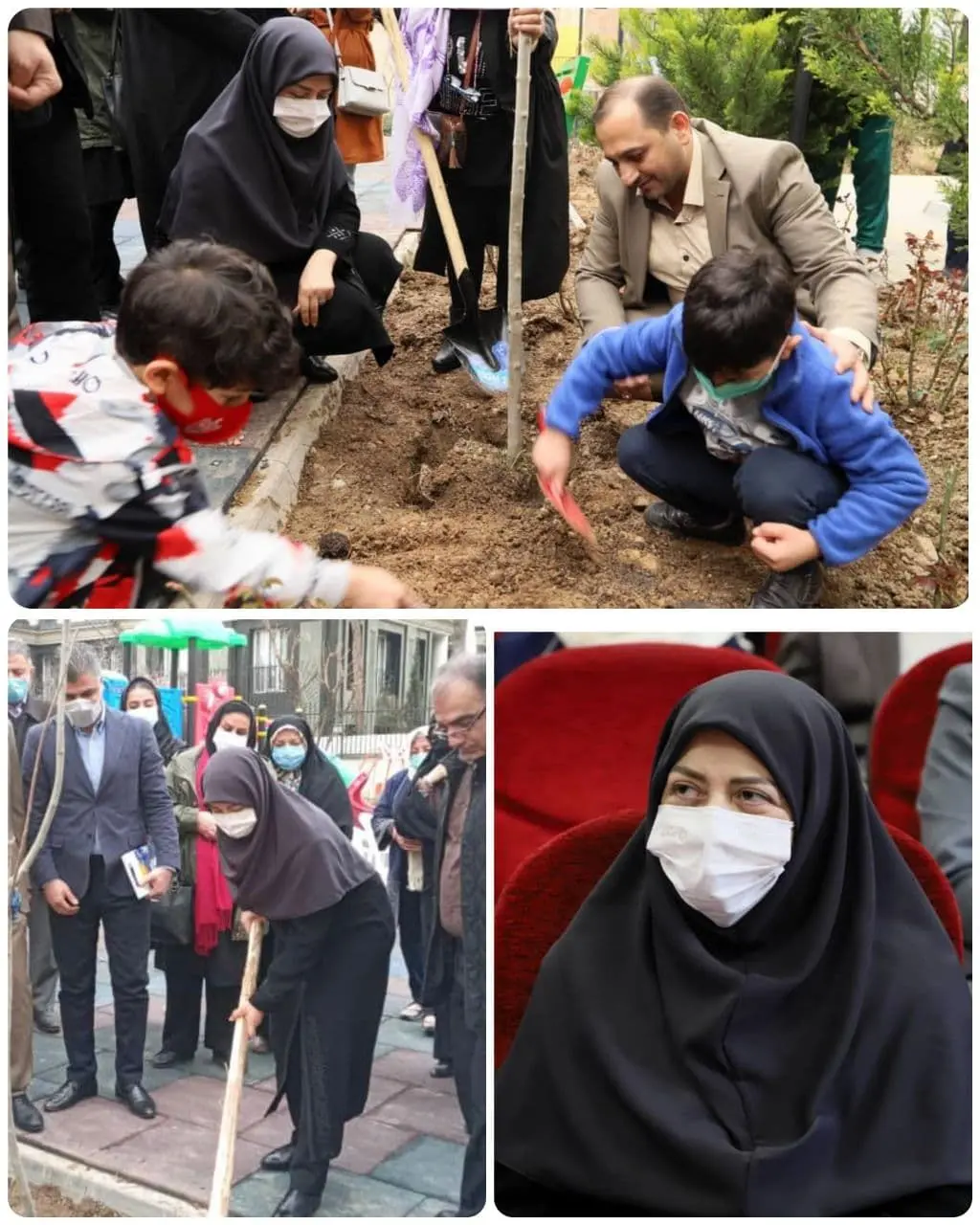 کاشت نهال به نام بانوان « مه لقا ملاح» و ایران درودی» در بوستان خیام منطقه ۳  