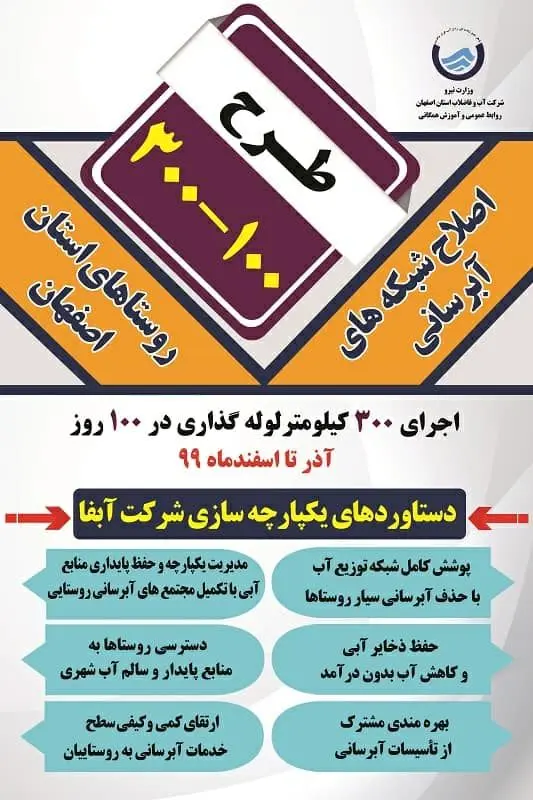 آغاز اجرای عمرانی "100-300" در استان اصفهان

