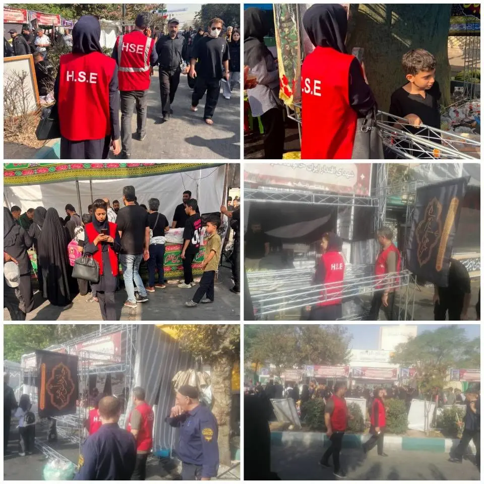 بازدید تخصصی HSE منطقه ۶ از مسیر پیاده‌روی اربعین برای ارتقای ایمنی زائران