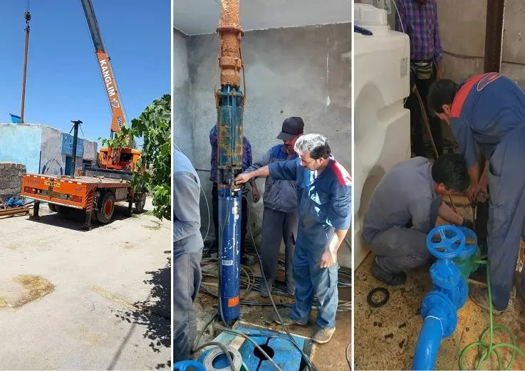 رفع مشکل فنی تاسیسات آب شهر جاورسیان بدون قطعی آب