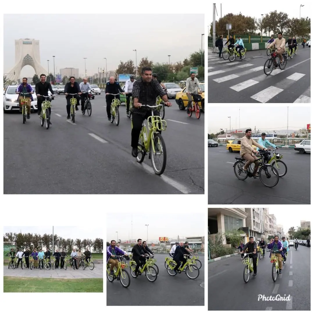 دوچرخه سواری کارکنان منطقه۹ از میدان آزادی

