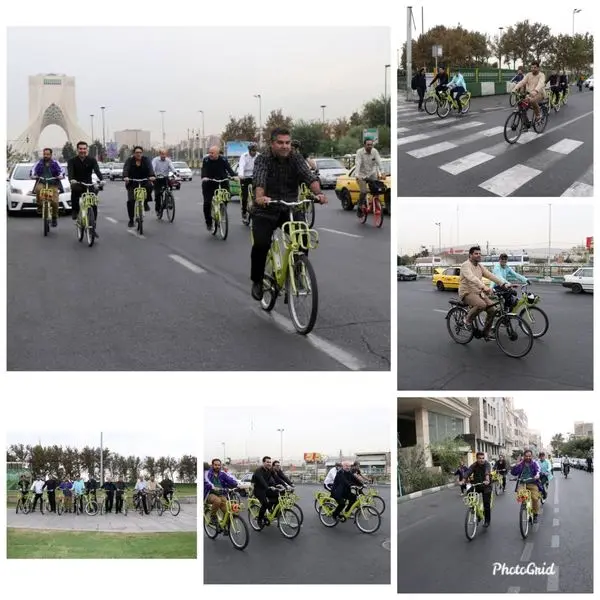 دوچرخه سواری کارکنان منطقه۹ از میدان آزادی