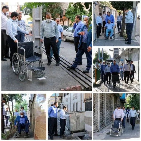 بازدید میدانی مدیران شهری منطقه9 با ویلچر 

