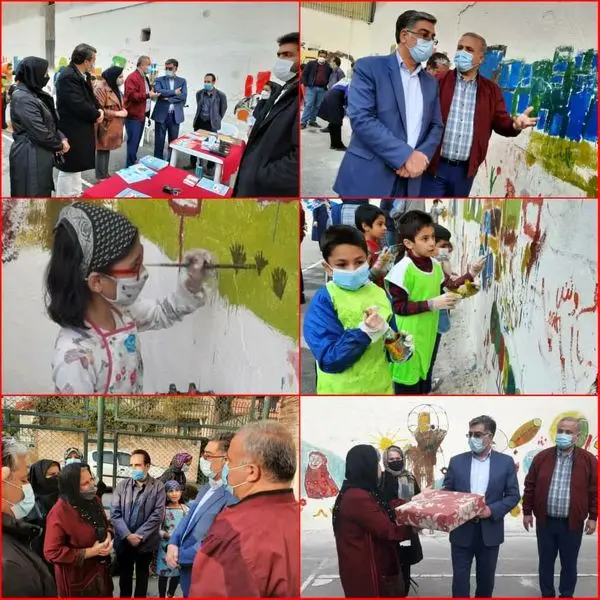 خلق تصاویر کودکانه در دیوارنگاری محله امیرآباد