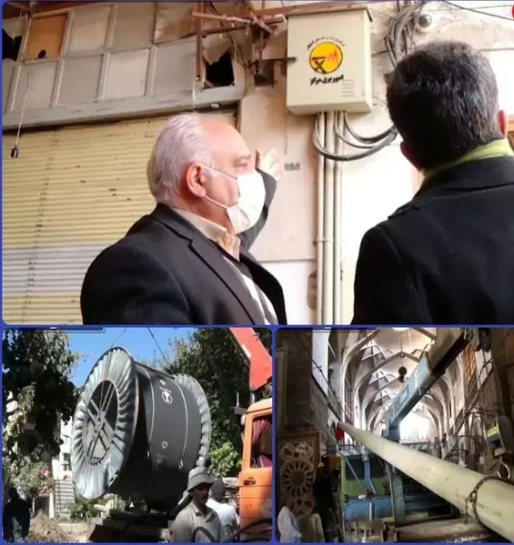 شبکههای برق در بازار قیصریه اصفهان و سرای ملک التجارساماندهی شد