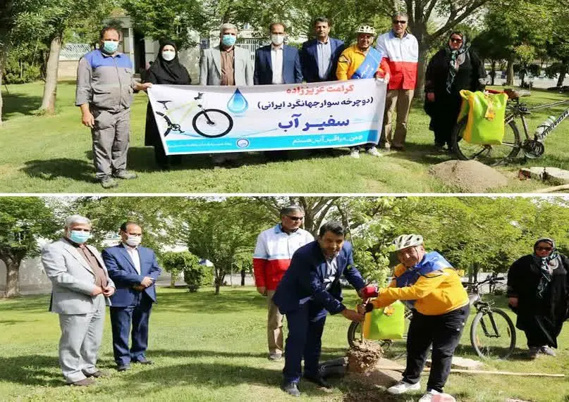 دوچرخه سوار بین المللی ایرانی ، سفیر آب در استان مرکزی شد