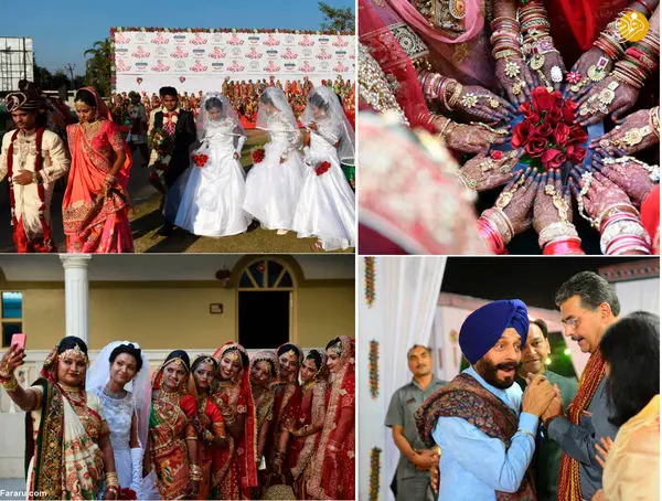 جشن عروسی تاجر هندی برای دختران فقیر + عکس
