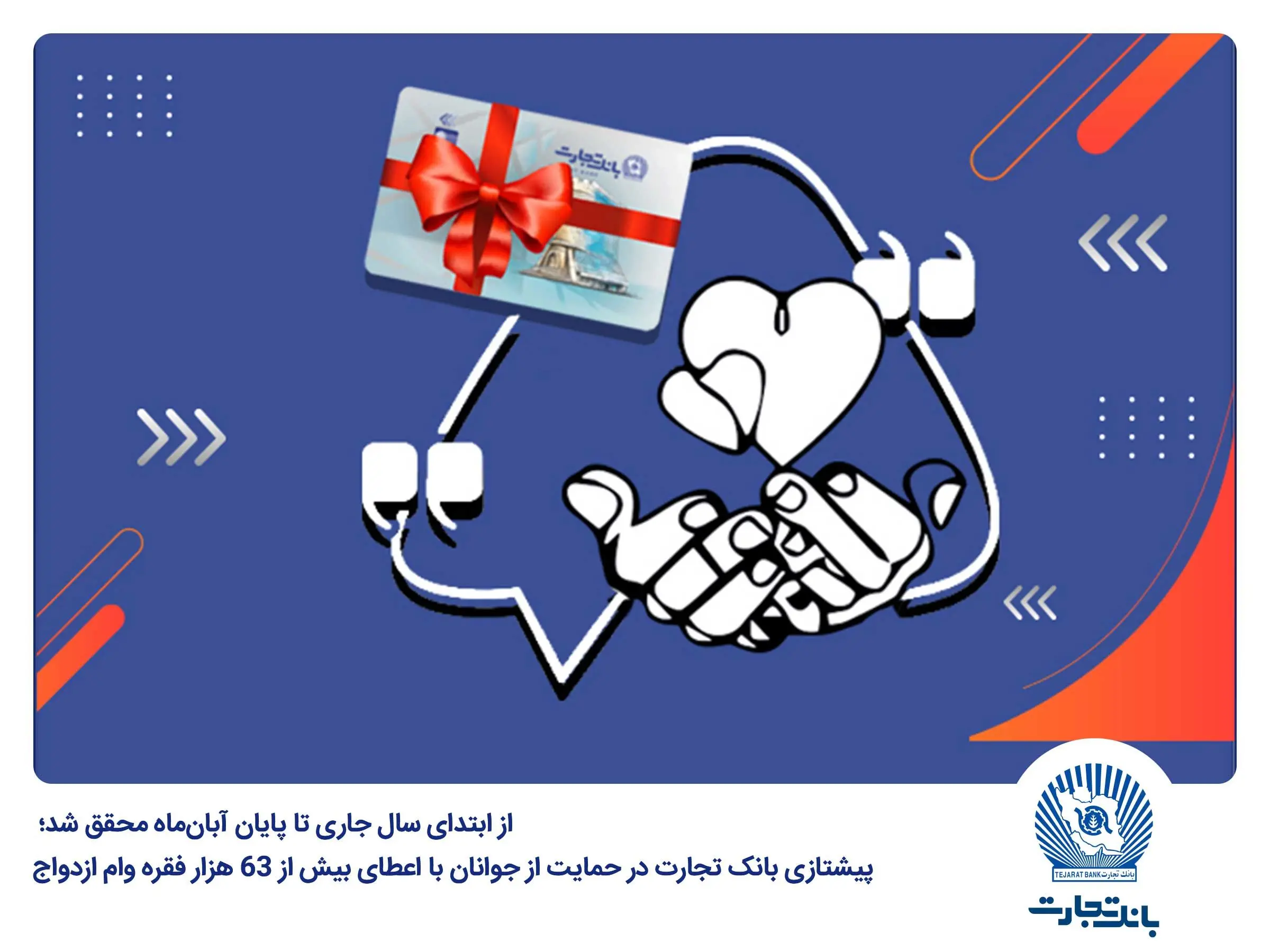 پیشتازی بانک تجارت در حمایت از جوانان با اعطای بیش از 63 هزار فقره وام ازدواج

