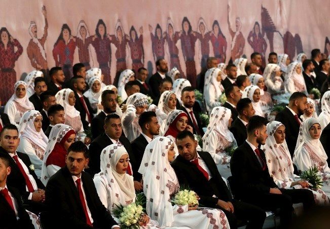 ازدواج دسته جمعی فلسطینی‌ها + عکس