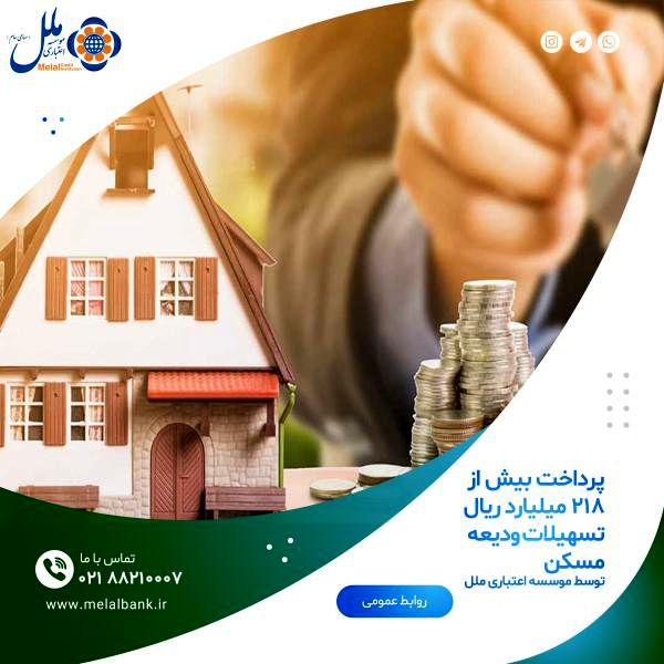 پرداخت بیش از ۲۱۸ میلیارد ریال تسهیلات ودیعه مسکن

