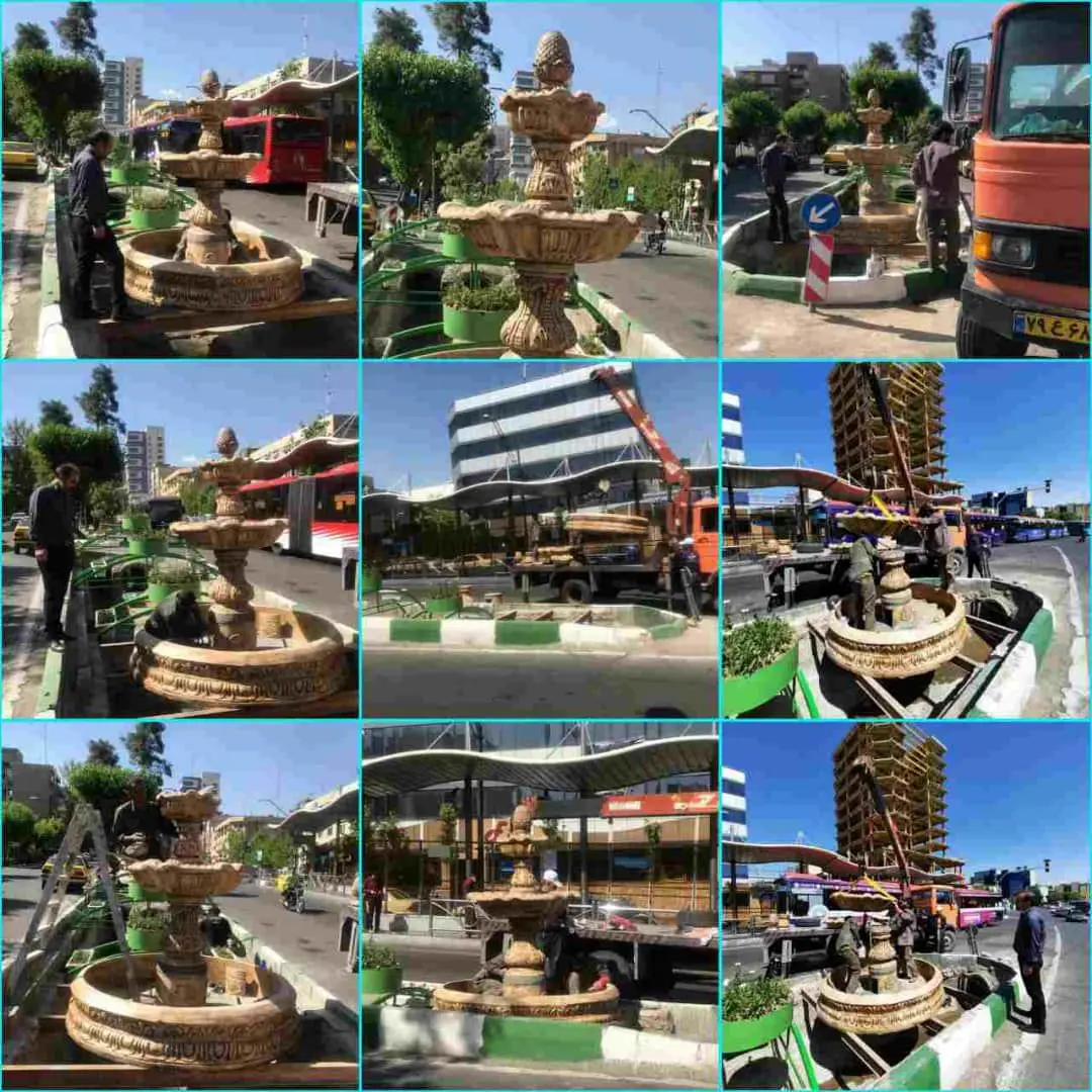 اجرای آبنما در ابتدای خیابان شهید اکبری 

