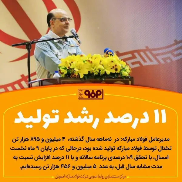 «۱۱ درصد رشد تولید»