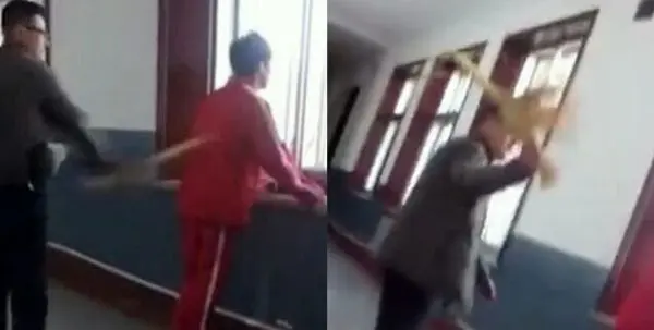 تنبیه عجیب دانش آموزان در مدرسه با جارو+عکس