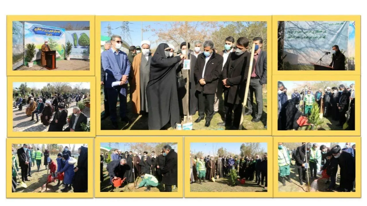 ‌ کاشت 110 درخت به نام شهدا در بوستان آزادگان منطقه 15

