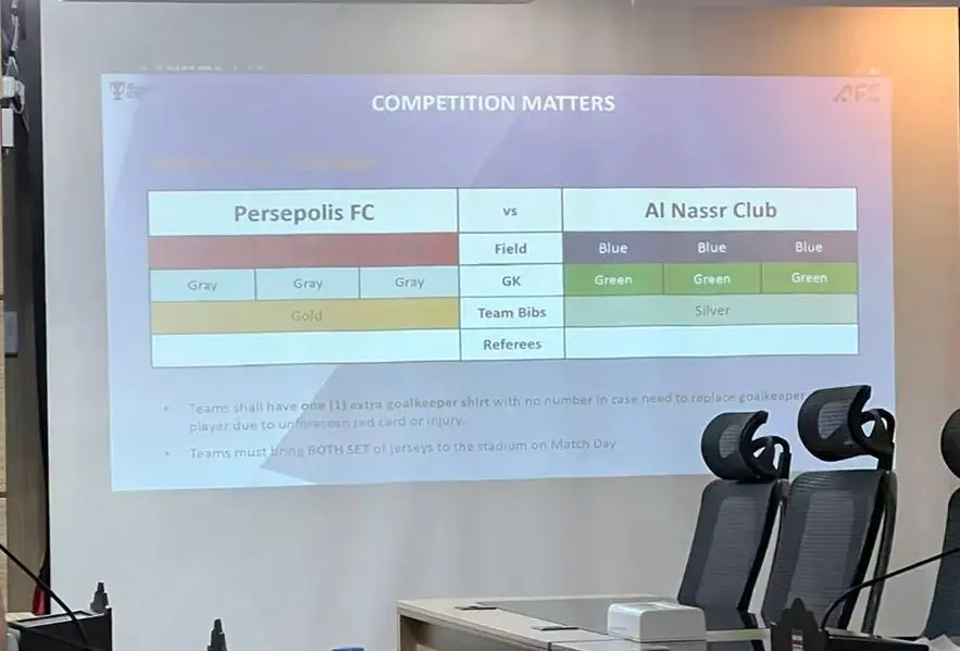النصر مقابل پرسپولیس آبی می‌پوشد