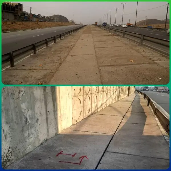 اجرای عملیات بهسازی جداول رفیوژ میانی بزرگراه امام رضا (ع)

