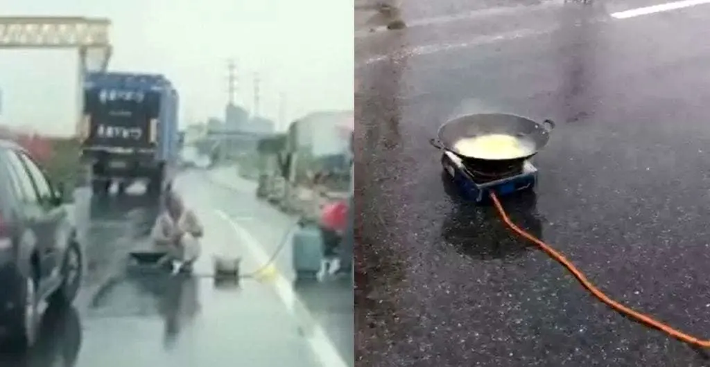 نیمرو در وسط اتوبان موجب تصادف شد! + عکس
