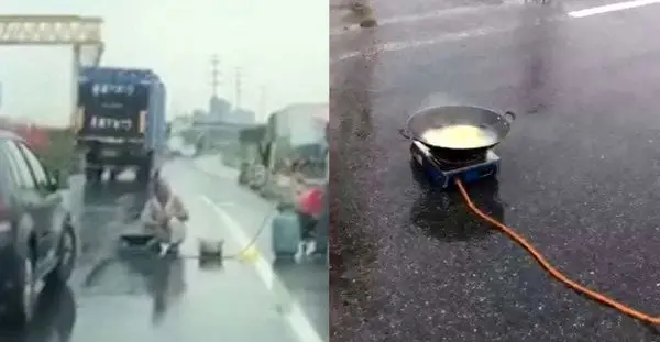 نیمرو در وسط اتوبان موجب تصادف شد! + عکس