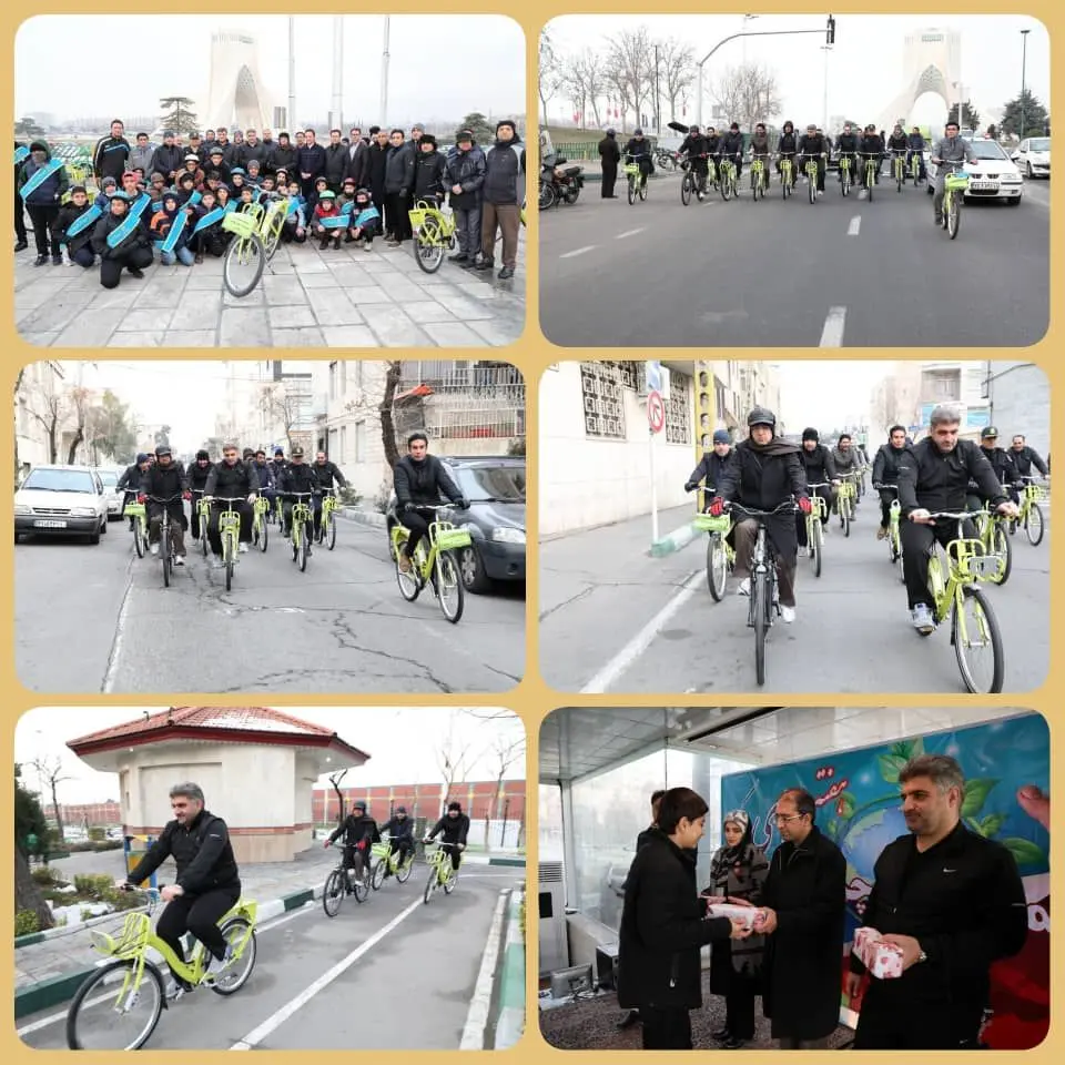 دوچرخه سواری شهرداران مناطق۹و۱۰ در هفته هوای پاک 

