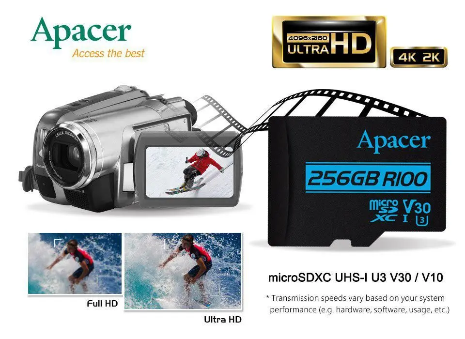 رونمایی اپیسر ازکارت های حافظه microSDXC / SDHC  مدل V30 / V10 