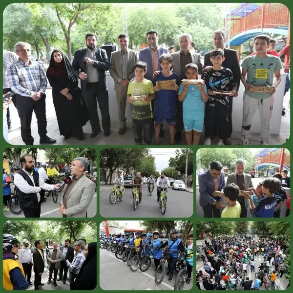 همایش دوچرخه سواری در شهرک آموزش ترافیک منطقه ۱۵