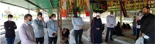 غبار روبی و عطر افشانی مزار شهدای شرکت فولاد خوزستاندر هفته دفاع مقدس
