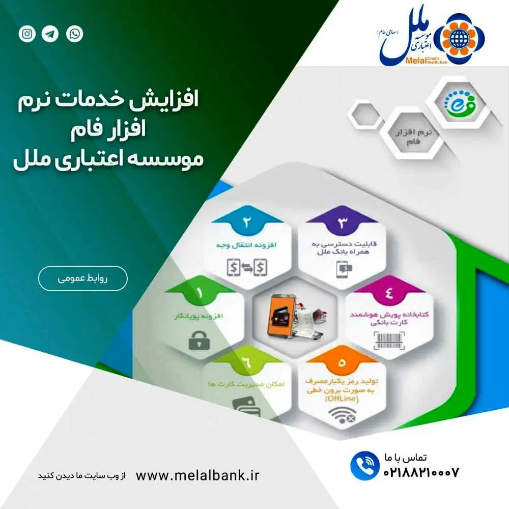 افزایش خدمات نرم افزار فام  موسسه اعتباری ملل 