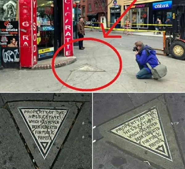 یک قطعه زمین شخصی وسط پیاده رو +عکس