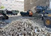 ساختمان ناایمن در خیابان اسدآبادی تخریب شد