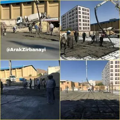 اتمام سقف طبقه نخست پروژه ساختمان اداری شهرداری منطقه ۲ اراک واقع در کوی رضوی