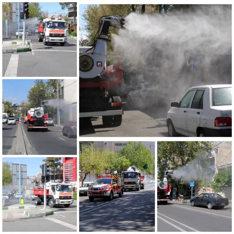 خیابان های هاشمی و شمشیری با ۸۰۰۰هزار لیتر مواد بهداشتی ضد عفونی شد

