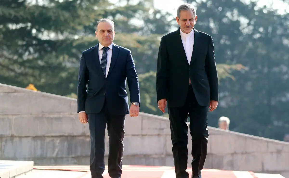 استقبال رسمی جهانگیری از نخست وزیر سوریه