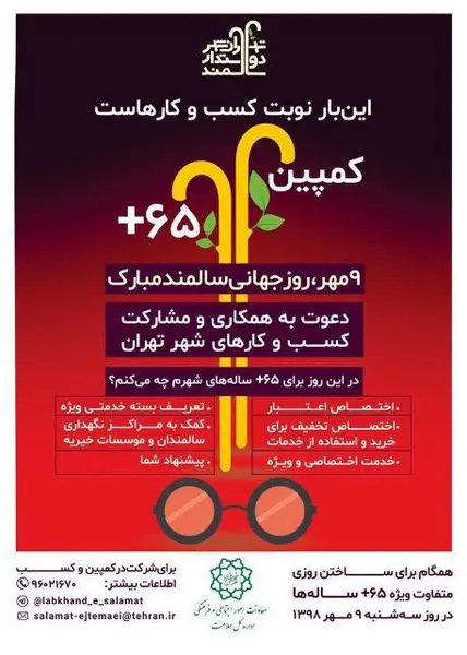 برپایی کمپین 65+ در خانه های سلامت منطقه 3